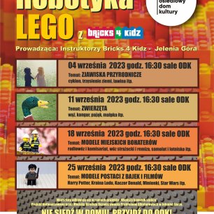 Plakat ROBOTYKA LEGO Z BRICKS 4 KIDZ® – bezpłatne warsztaty kreatywne dla dzieci w wieku 7 – 12 lat