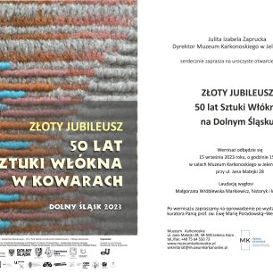 Plakat 50 Lat Sztuki Włókna na Dolnym Śląsku